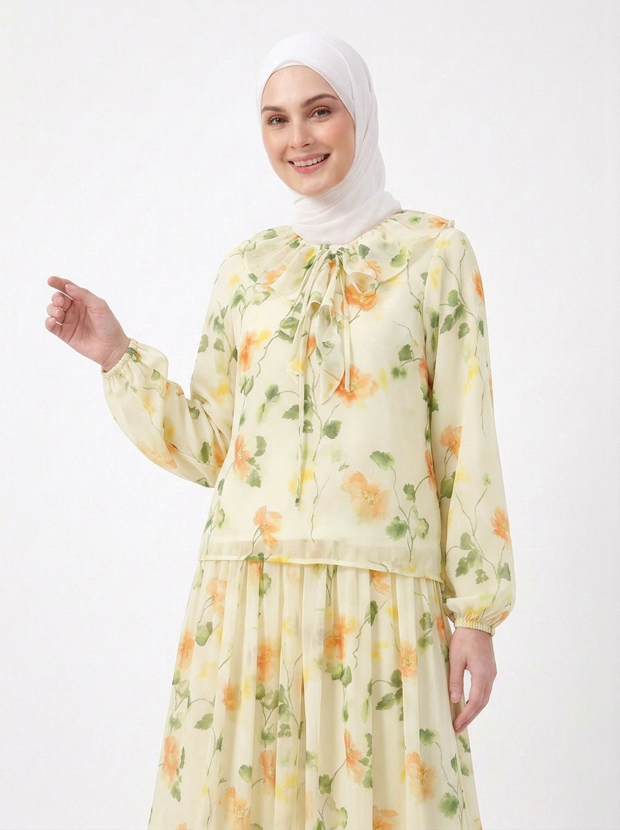 Moira Printed Chiffon Blouse (B)
