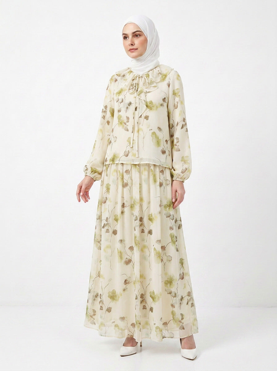 Moira Printed Chiffon Blouse (B)