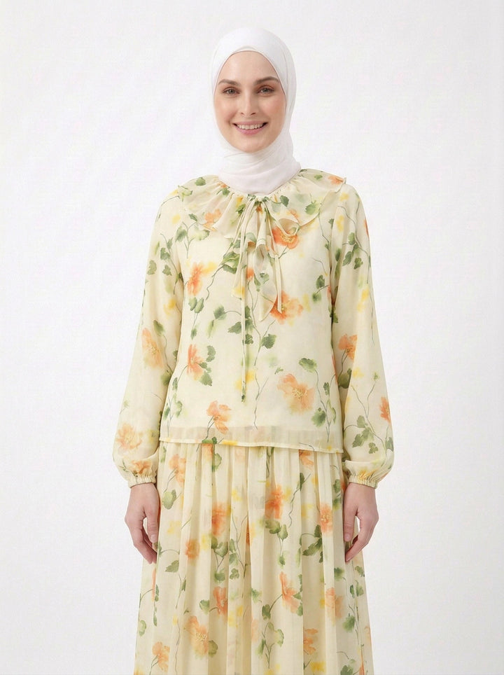 Moira Printed Chiffon Blouse (B)