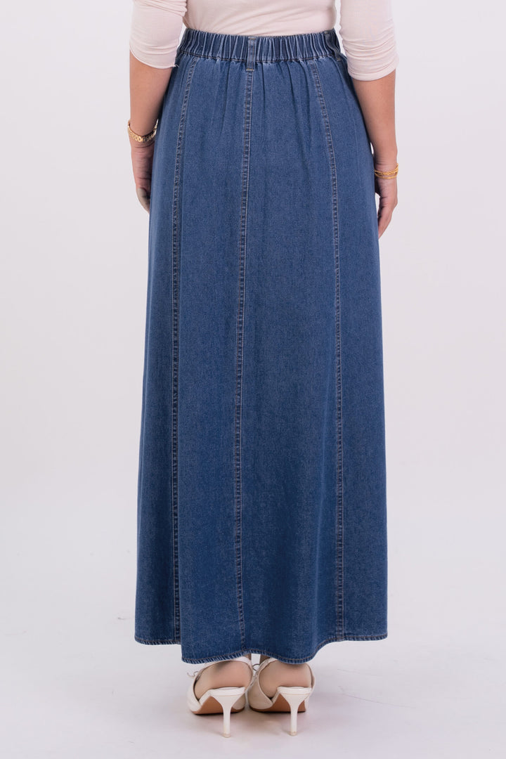 Mila Denim A-Line Skirt Blue