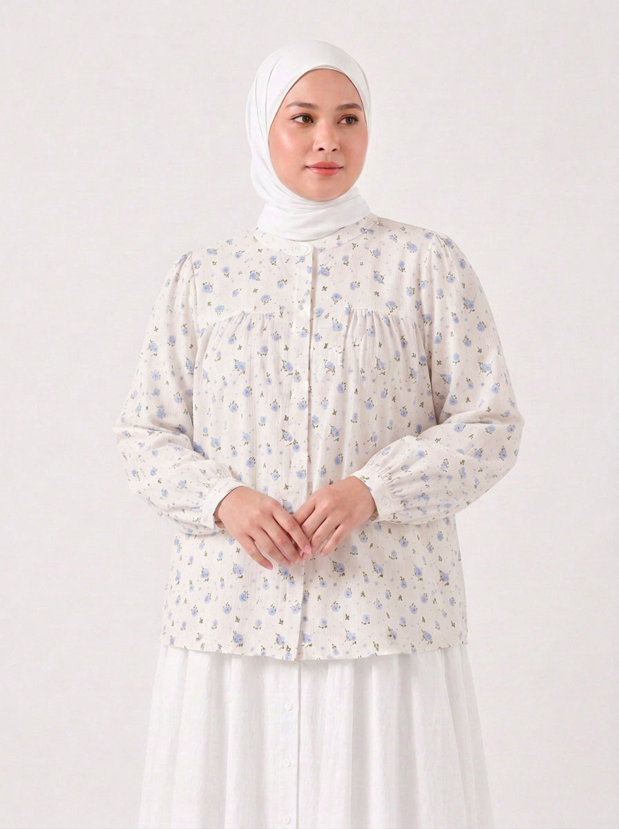 Eva Plus Cotton Printed Blouse