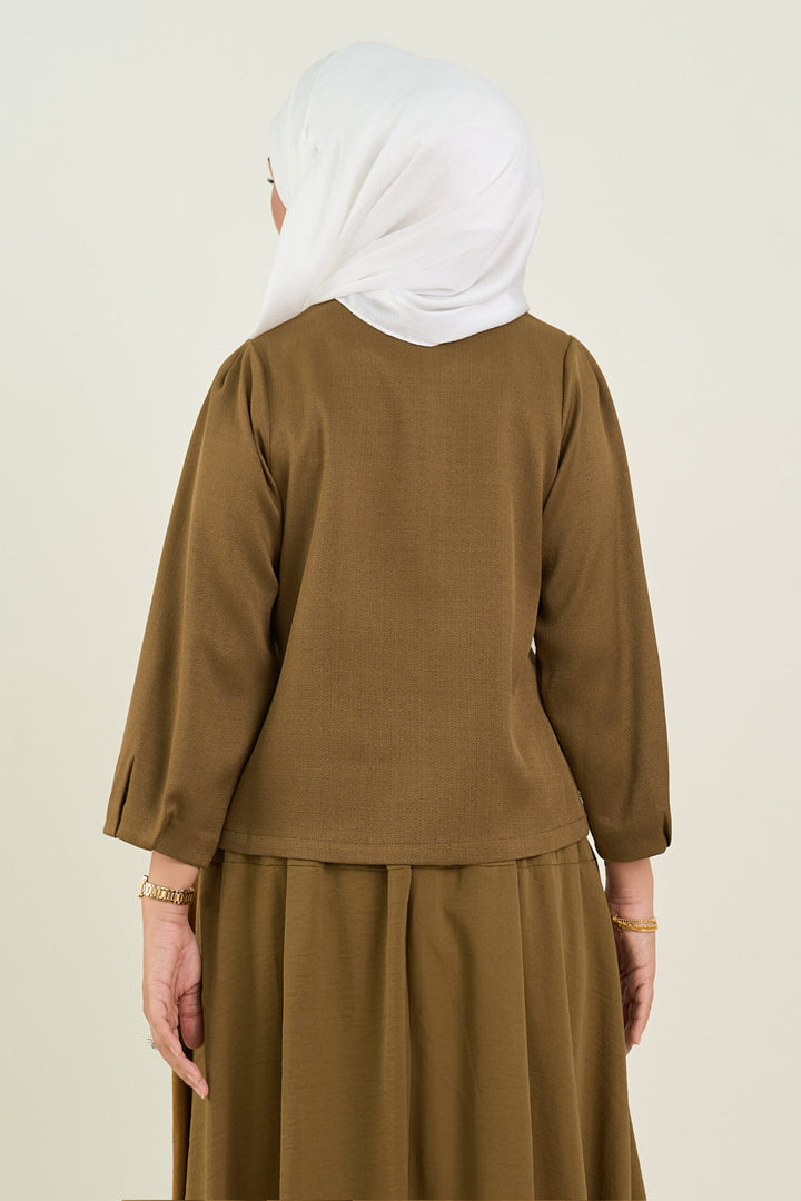 Olivia Plain Tweed Jacket Brown