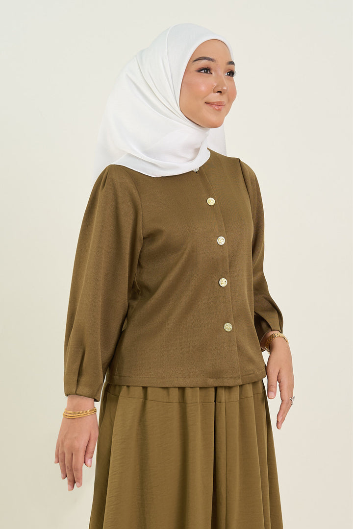 Olivia Plain Tweed Jacket Brown