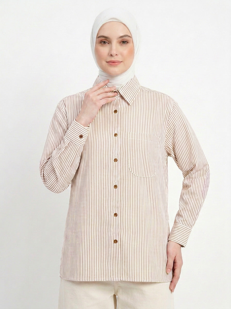 Elva Cotton Stripe Blouse