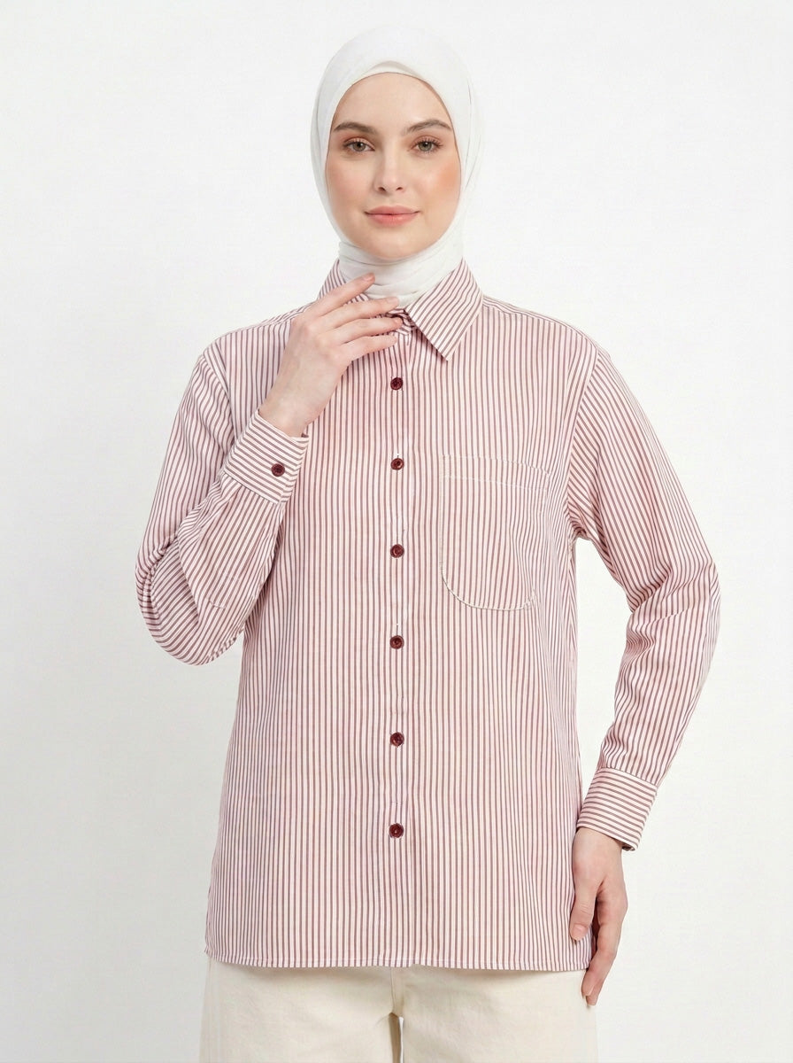 Elva Cotton Stripe Blouse