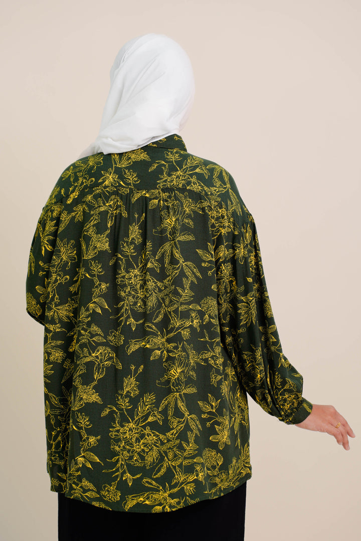 Melisa Printed Blouse (C) Green