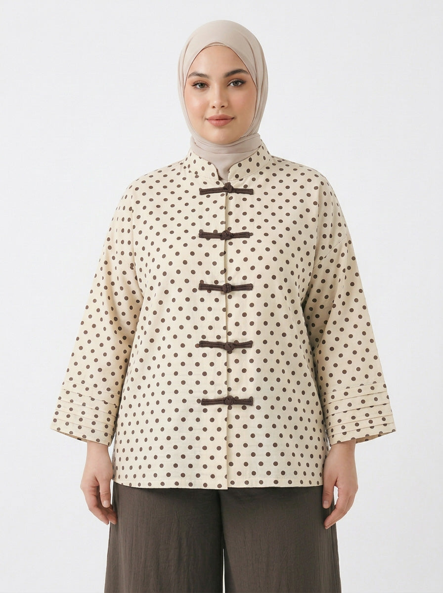 Amelia Plus Polka Dot Blouse