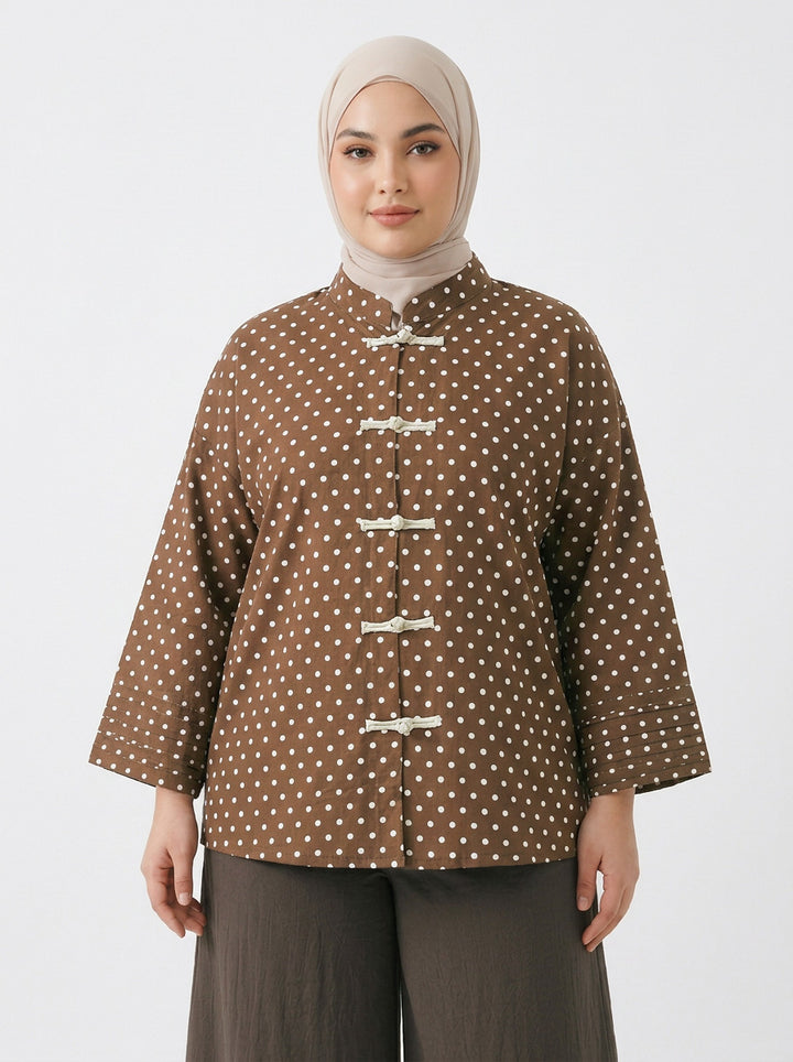 Amelia Plus Polka Dot Blouse