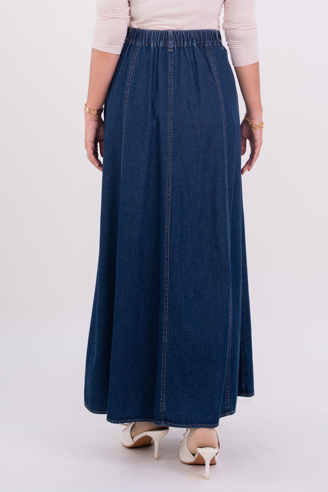 Mila Denim A-Line Skirt Dark Blue