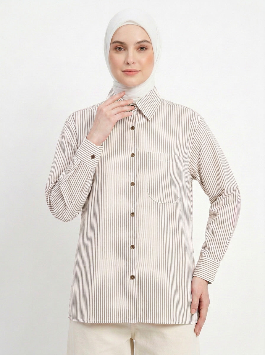 Elva Cotton Stripe Blouse