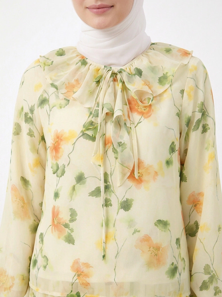 Moira Printed Chiffon Blouse (B)