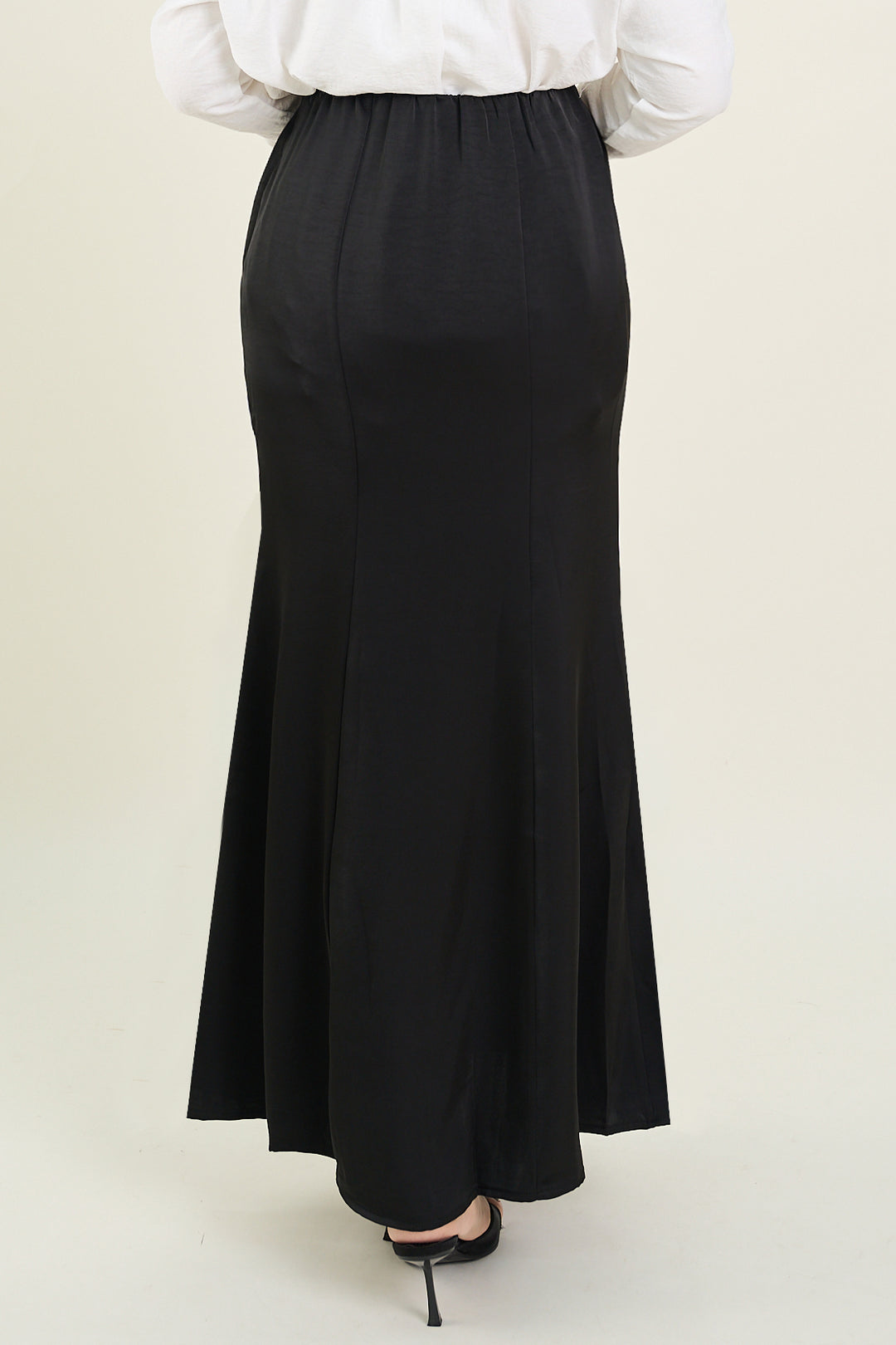 Grace Satin Mermaid Skirt Black