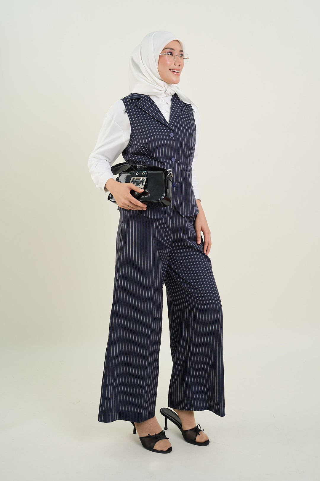 Naomi Stripe Vest Navy