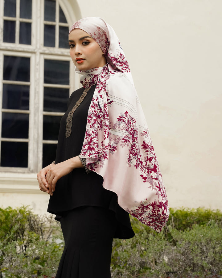 Odelia Printed Shawl Maroon