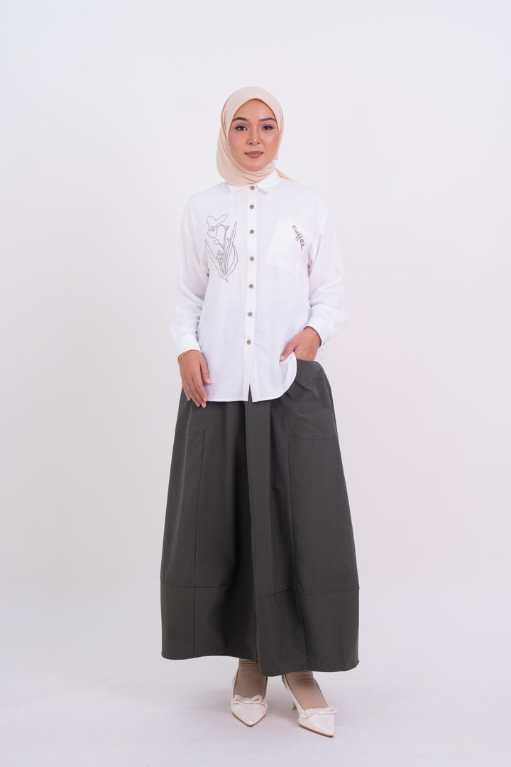 Khanza Embroidered Blouse White