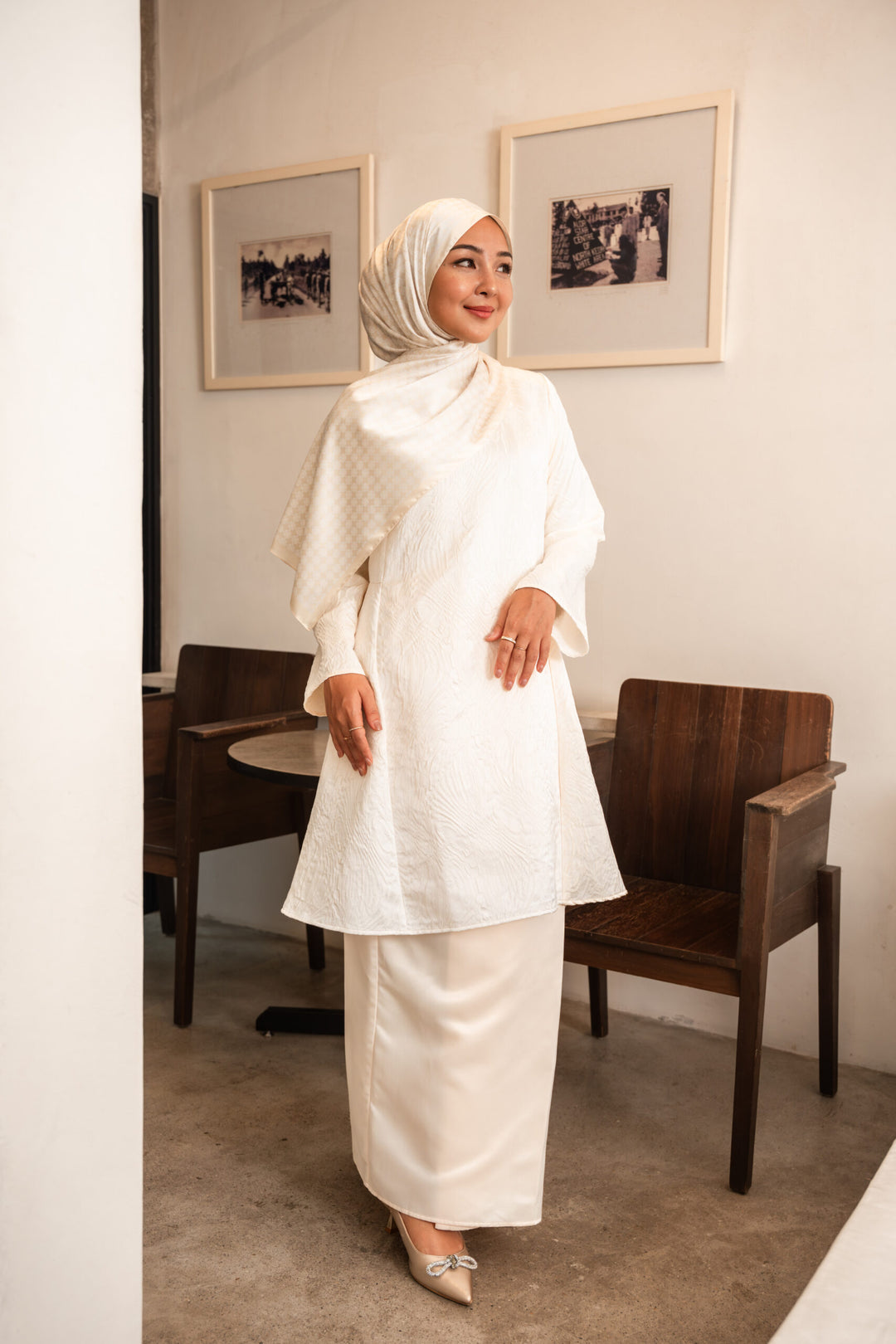 Ayla Duchess Kurung in Cream