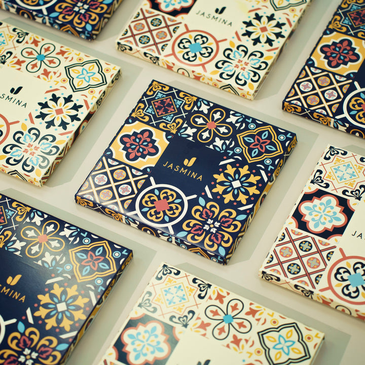 Kyra Satin Printed Square Blue