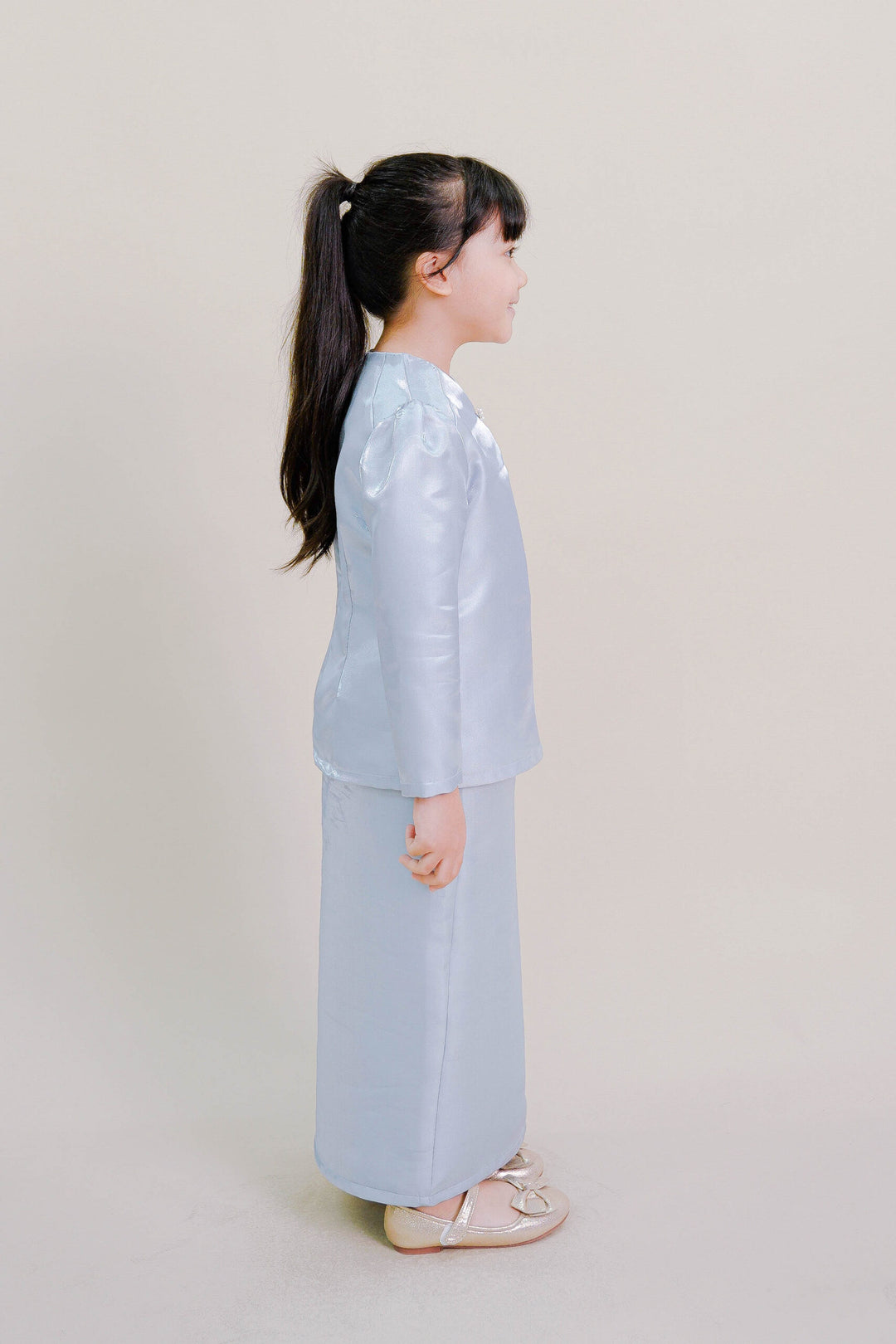 Kalea Kids Shimmer Kurung in Blue