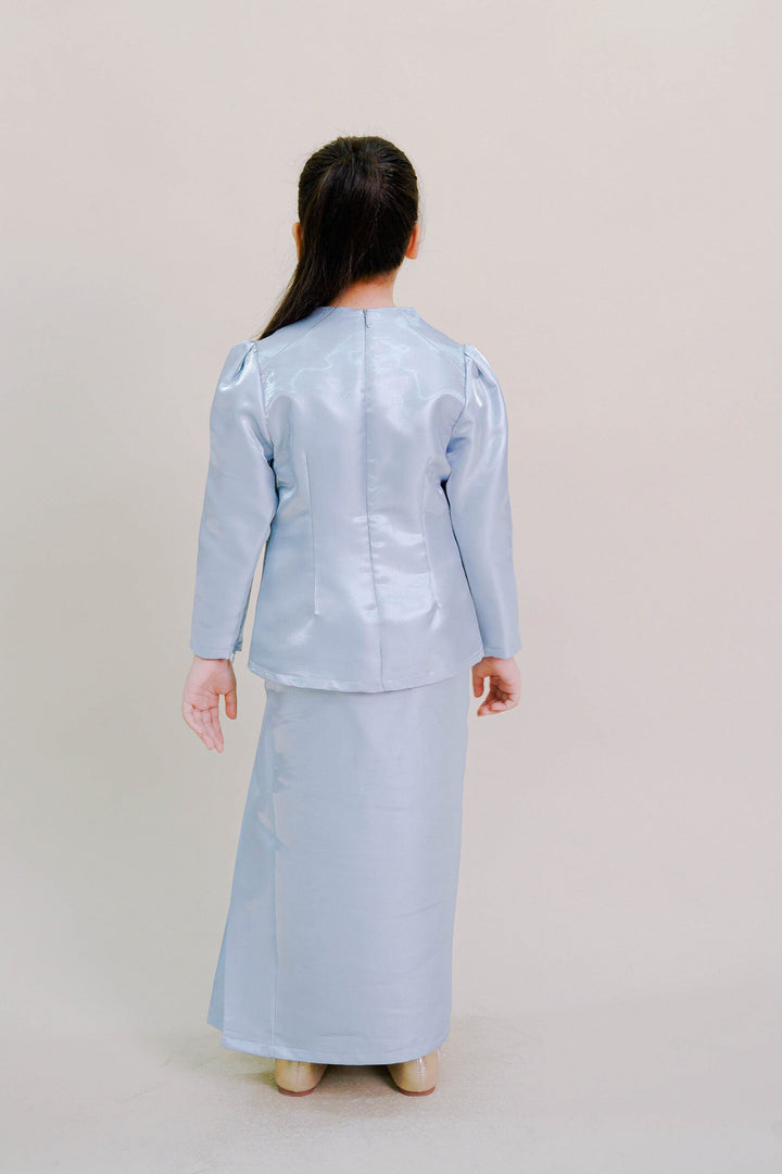 Kalea Kids Shimmer Kurung in Blue
