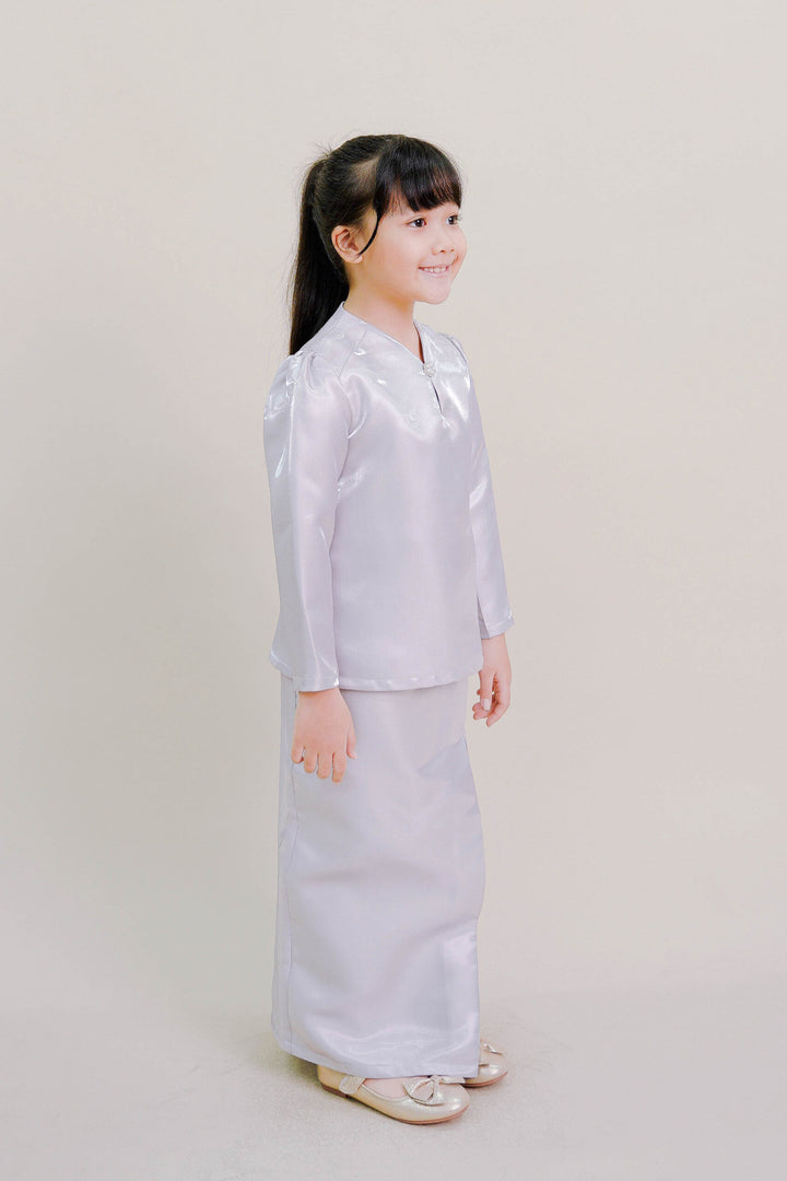 Kalea Kids Shimmer Kurung in Grey