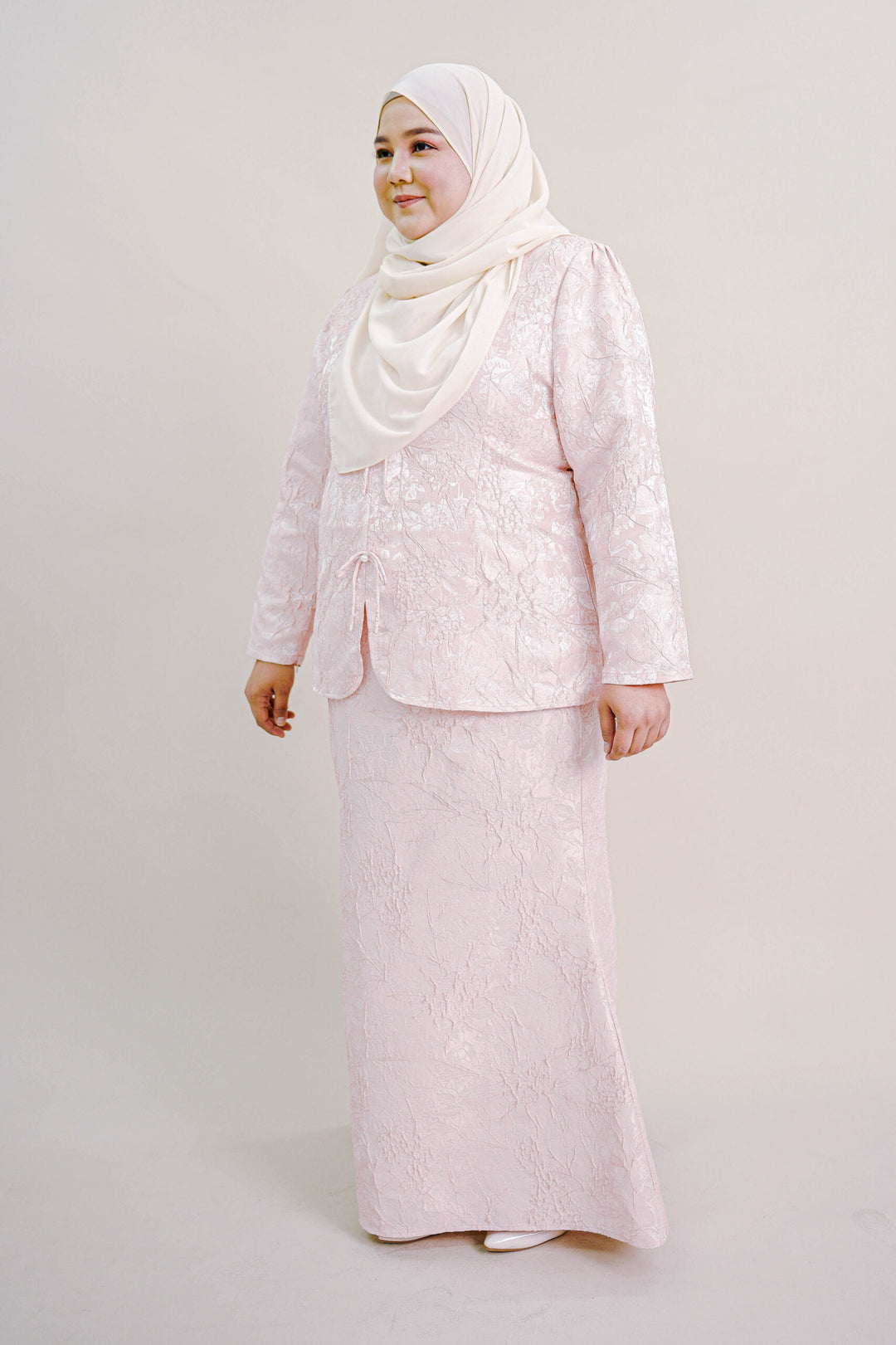 Kioshi Plus Size Ribbon Kurung in Pink