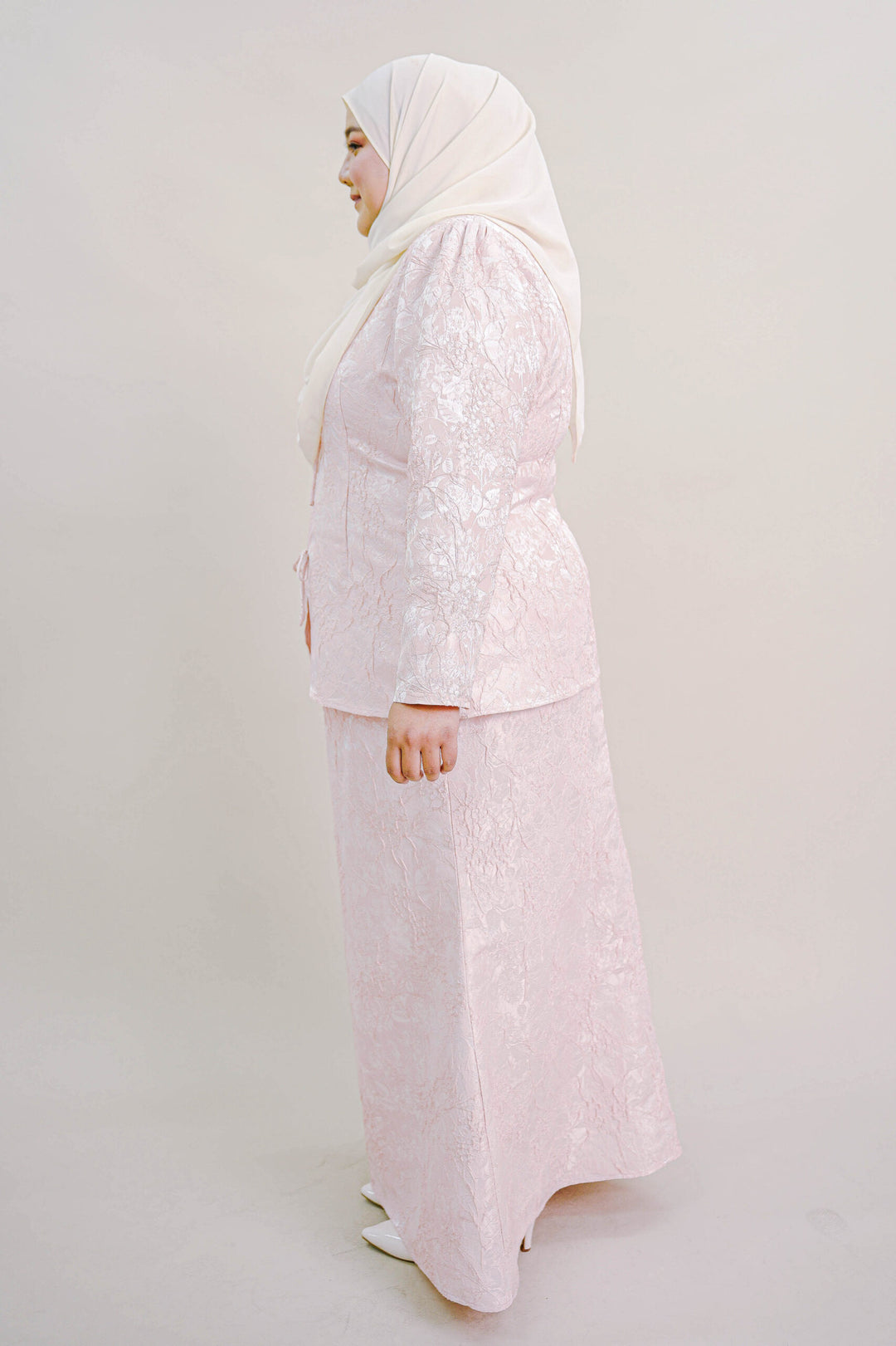 Kioshi Plus Size Ribbon Kurung in Pink