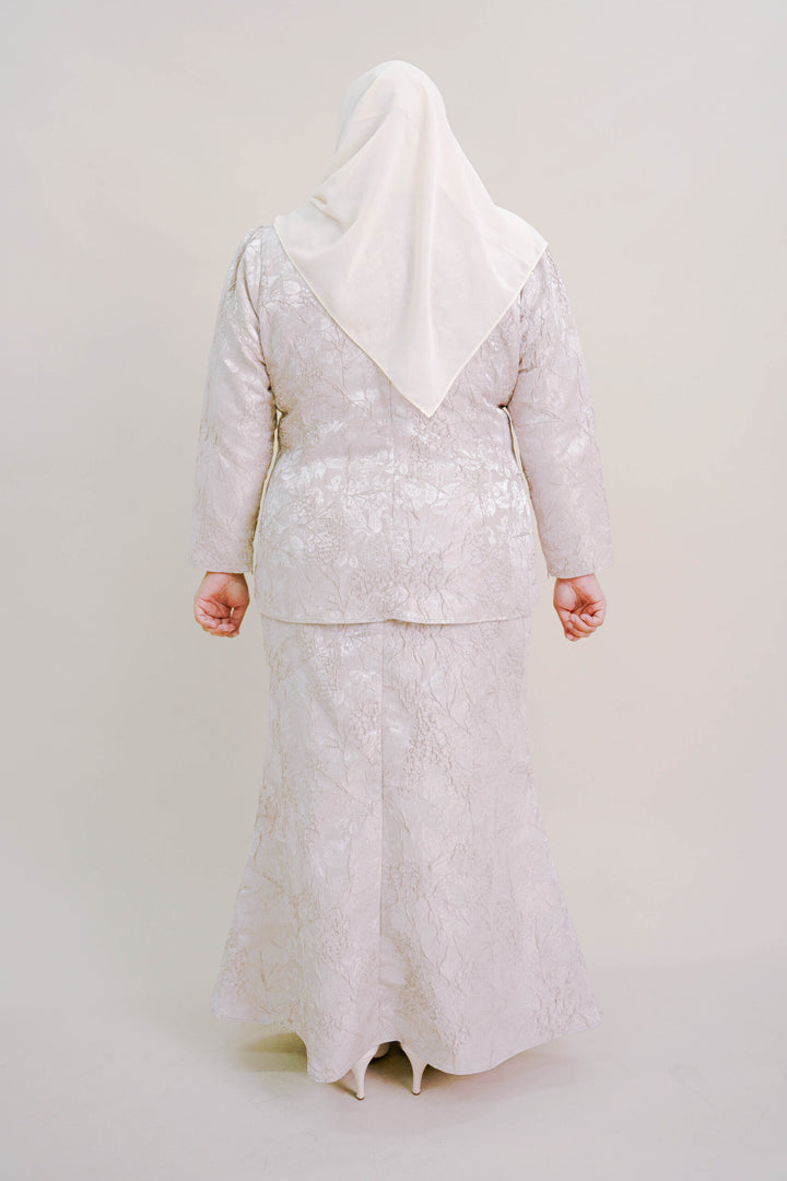 Kioshi Plus Size Ribbon Kurung in Champagne
