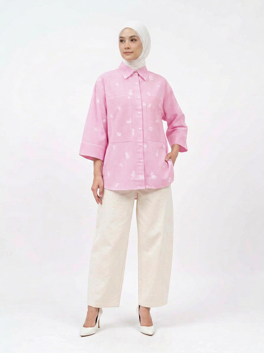 Ellie Cotton Stripe Blouse
