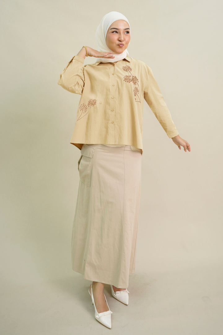 Huree Oversized Top Beige