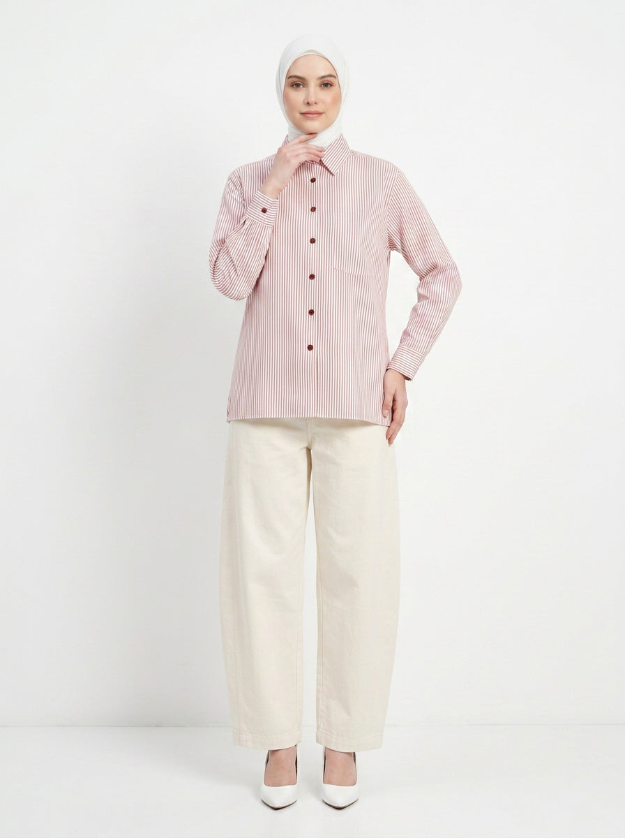 Elva Cotton Stripe Blouse