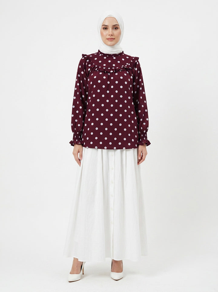 Vanessa Polka Dot Cotton Blouse