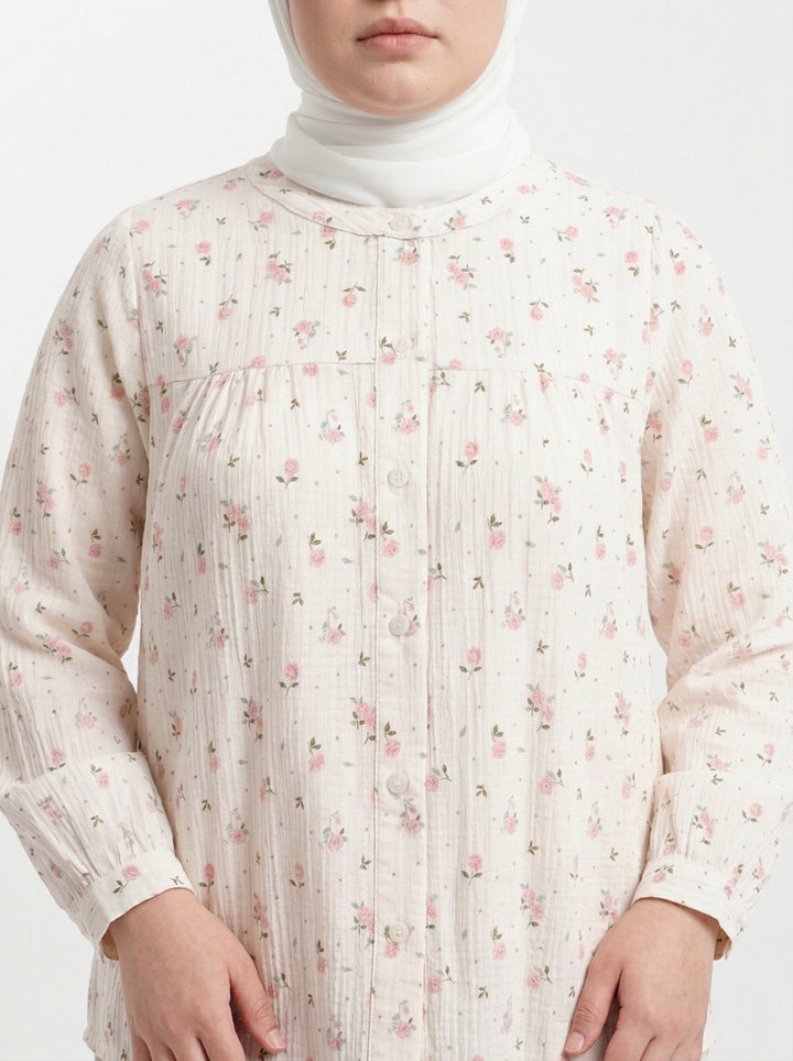 Eva Plus Cotton Printed Blouse