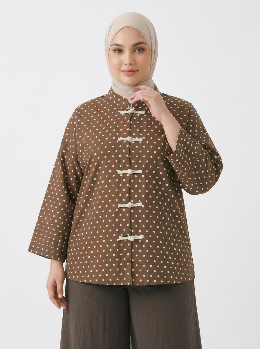 Amelia Plus Polka Dot Blouse