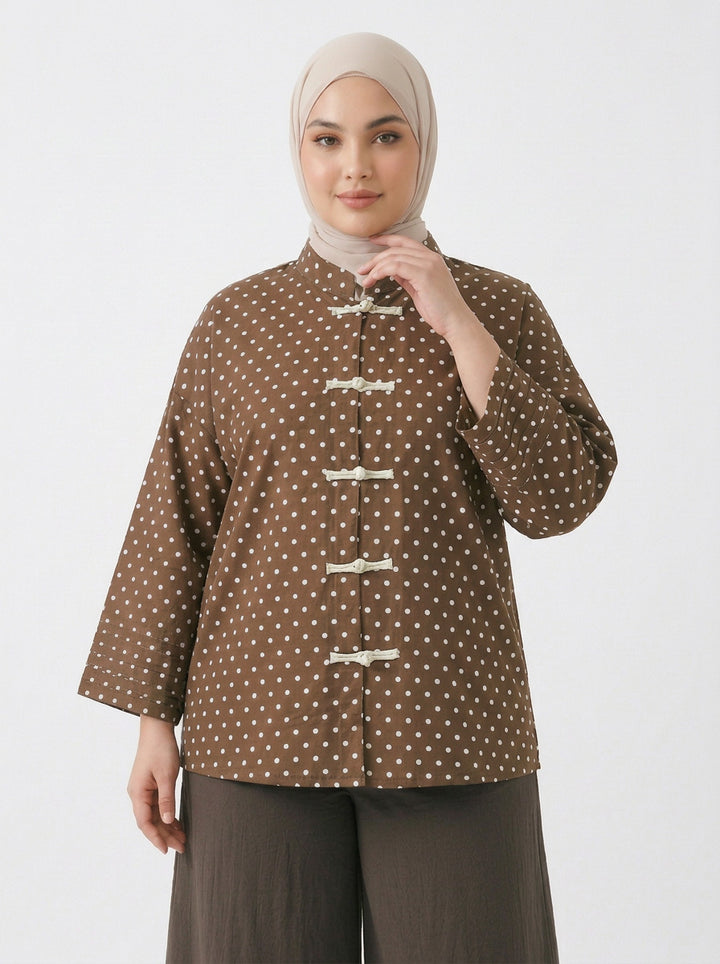 Amelia Plus Polka Dot Blouse