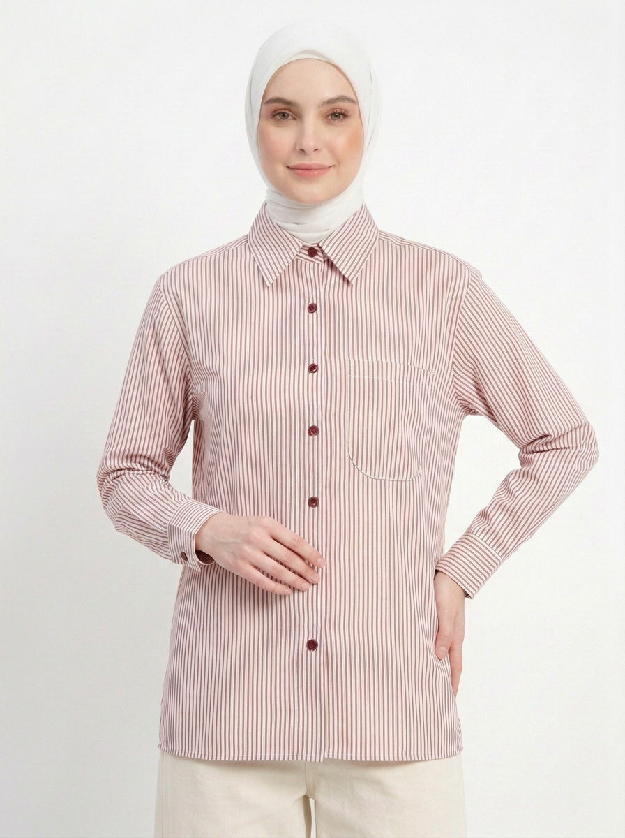 Elva Cotton Stripe Blouse