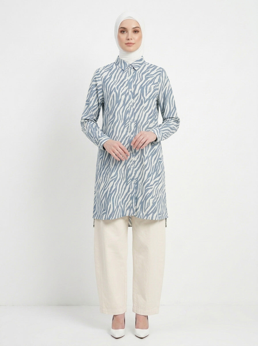 Adlea Printed Rayon Long Blouse