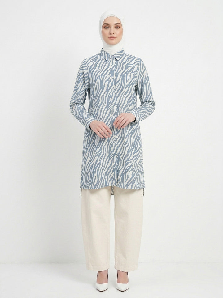 Adlea Printed Rayon Long Blouse