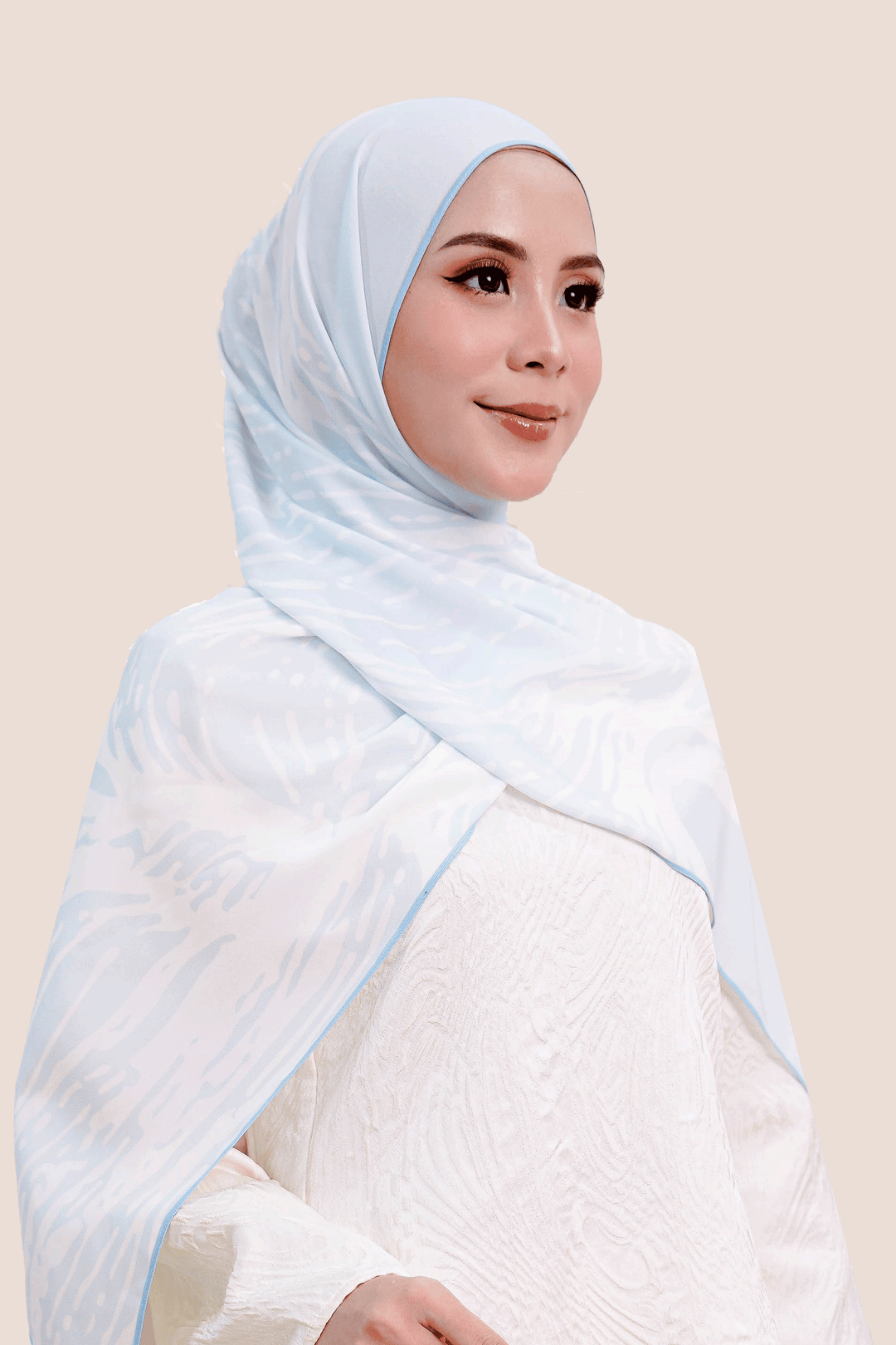 Nurani Chiffon Printed Light Blue