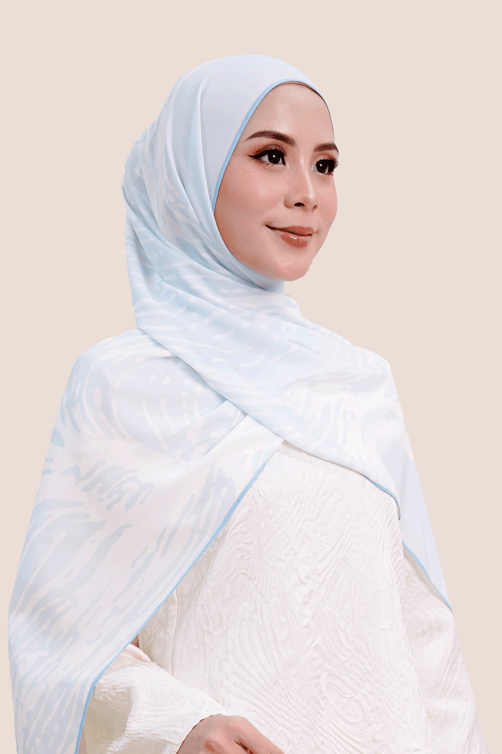 Nurani Chiffon Printed Light Blue