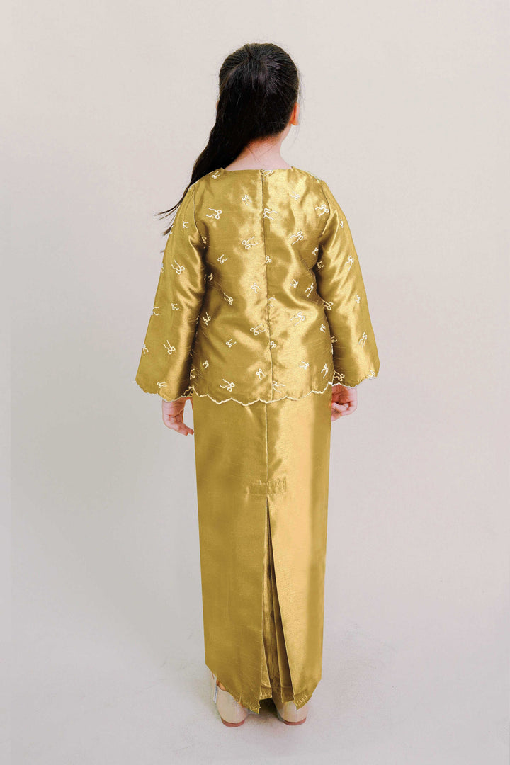 Ilona Kids Kebaya Modern in Olive Gold