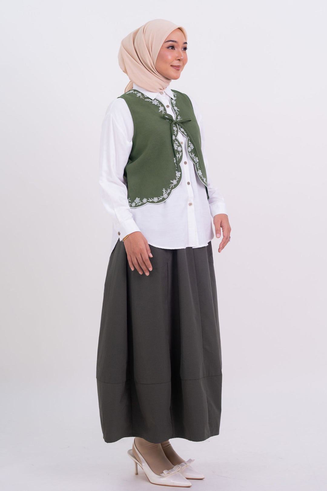Vienna Embroidered Vest Green