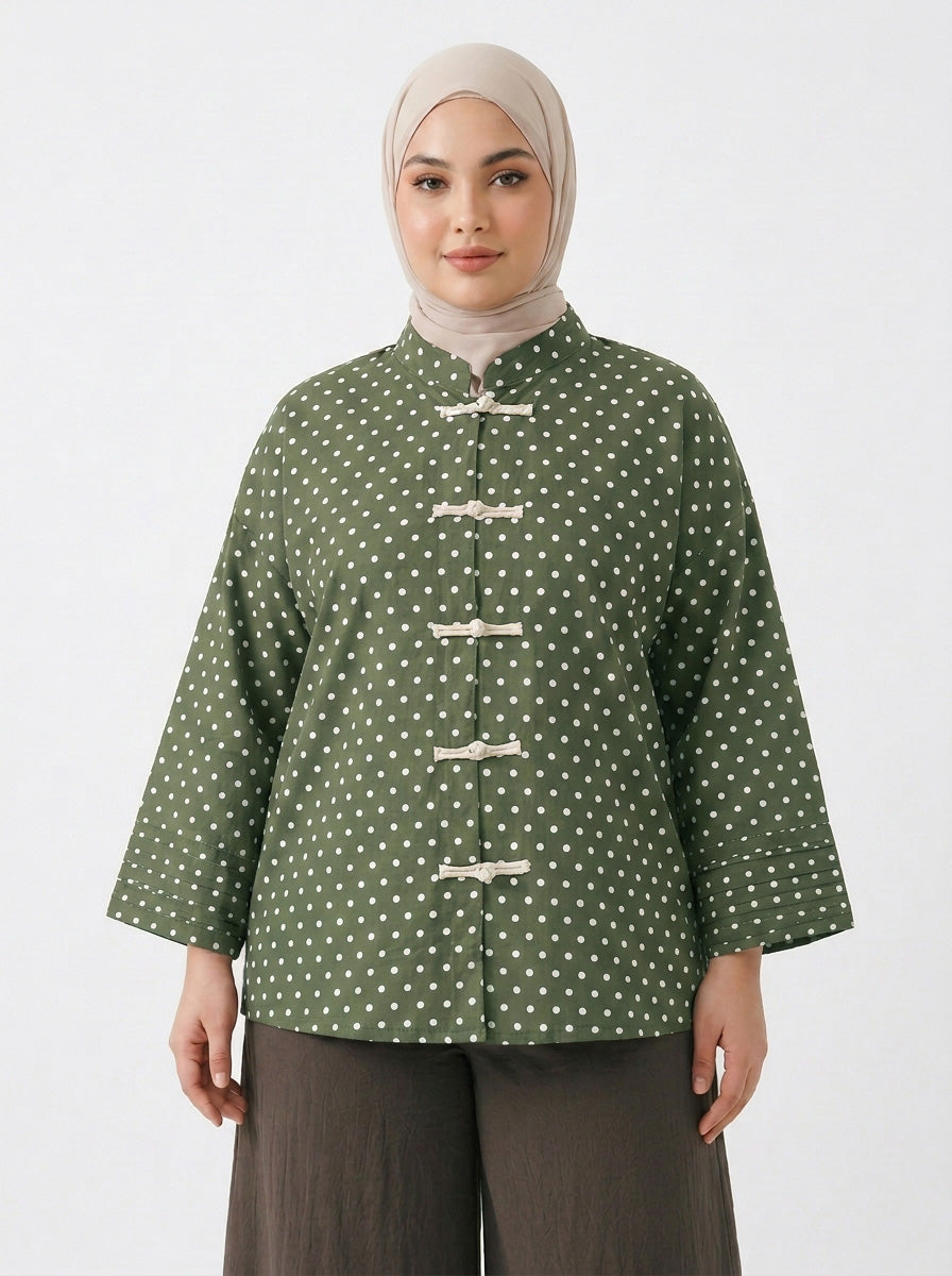Amelia Plus Polka Dot Blouse
