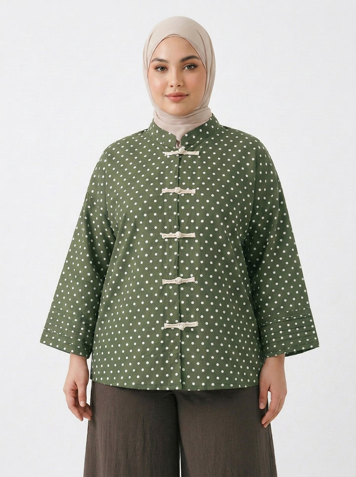 Amelia Plus Polka Dot Blouse