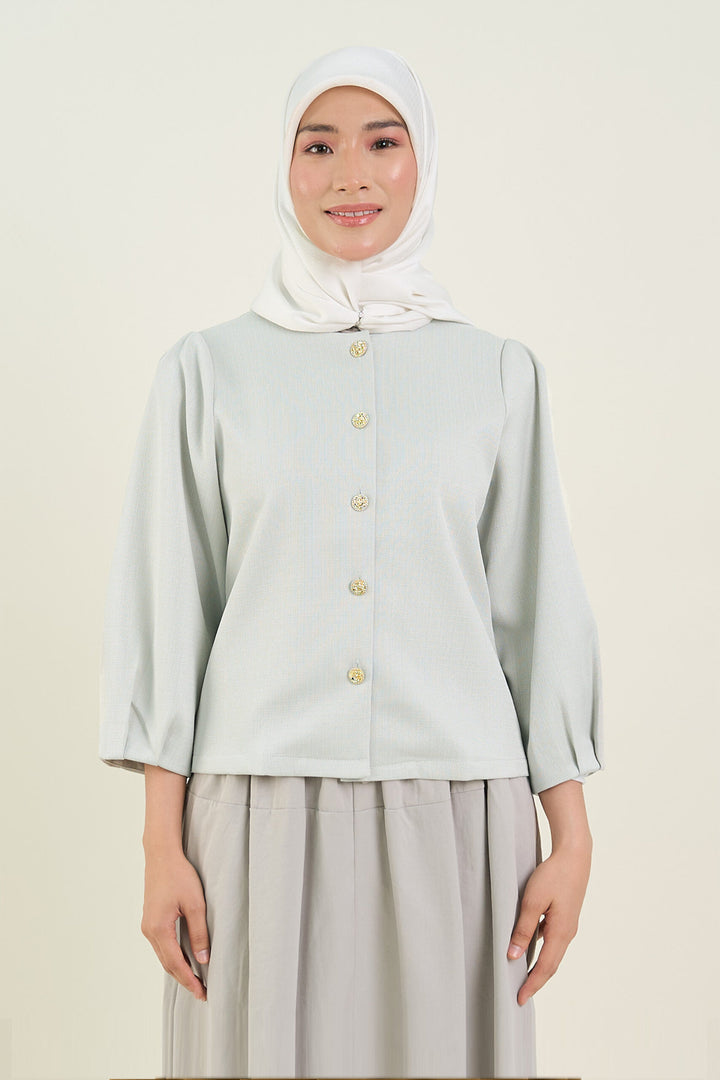 Olivia Plain Tweed Jacket Light Grey
