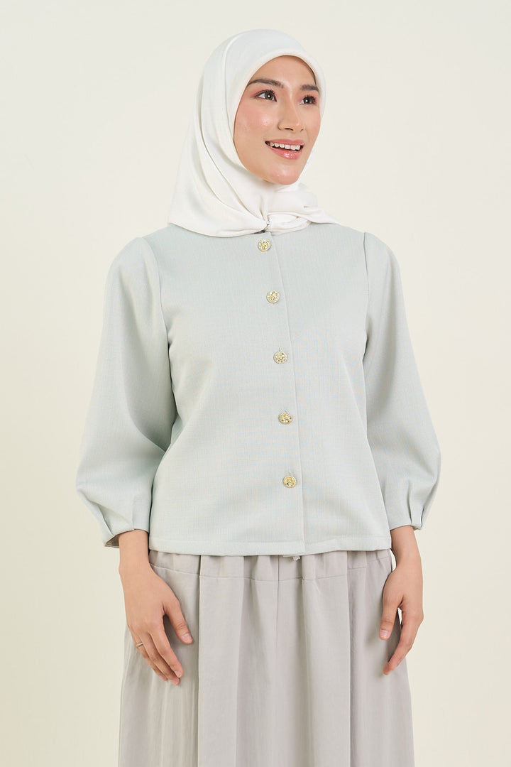 Olivia Plain Tweed Jacket Light Grey