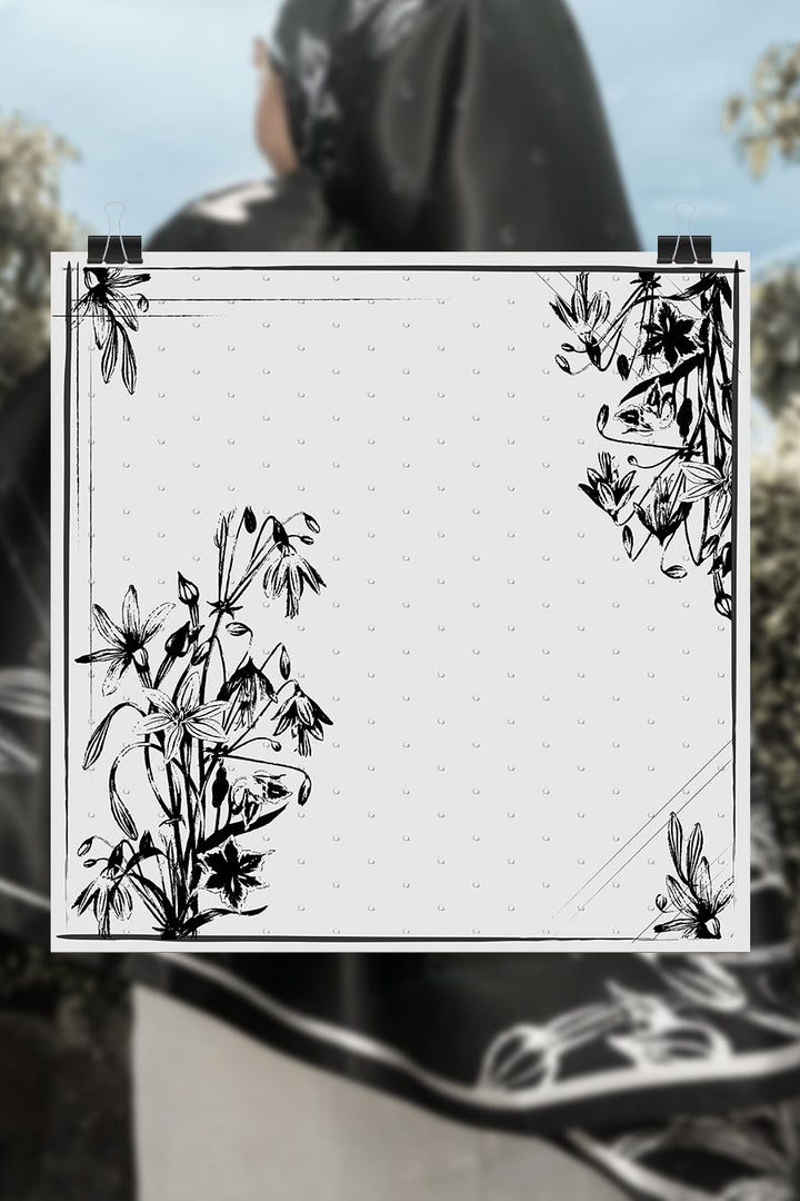 Hana Satin Printed Square White