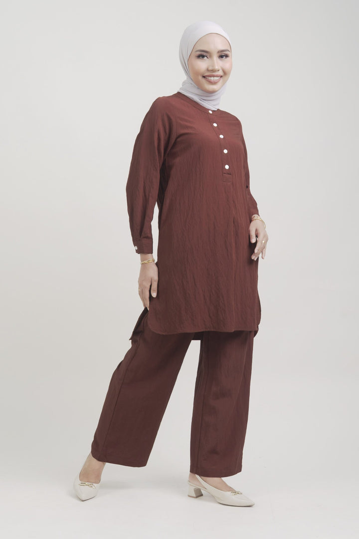 Lunara Cotton Pants Copper Brown
