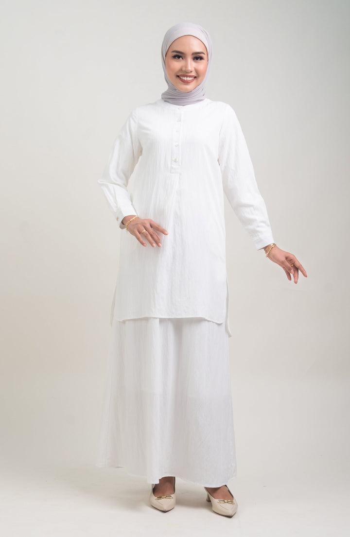 Lunara Cotton Skirt White