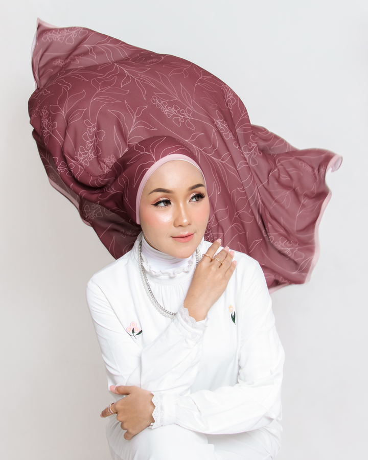 Botani Printed Square Maroon
