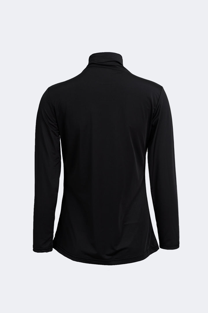 Tencel Inner High Neck Long Sleeve T-Shirt Black
